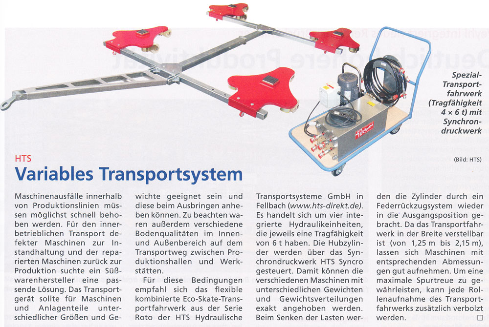 Hebezeuge Fördermittel 09/2013 - Variables Transportsystem